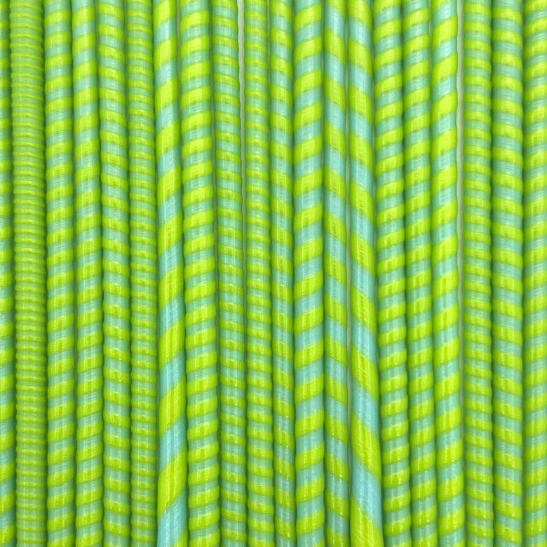 Cane - Hippy Twisty - Turquoise and Spring Green - 90COE