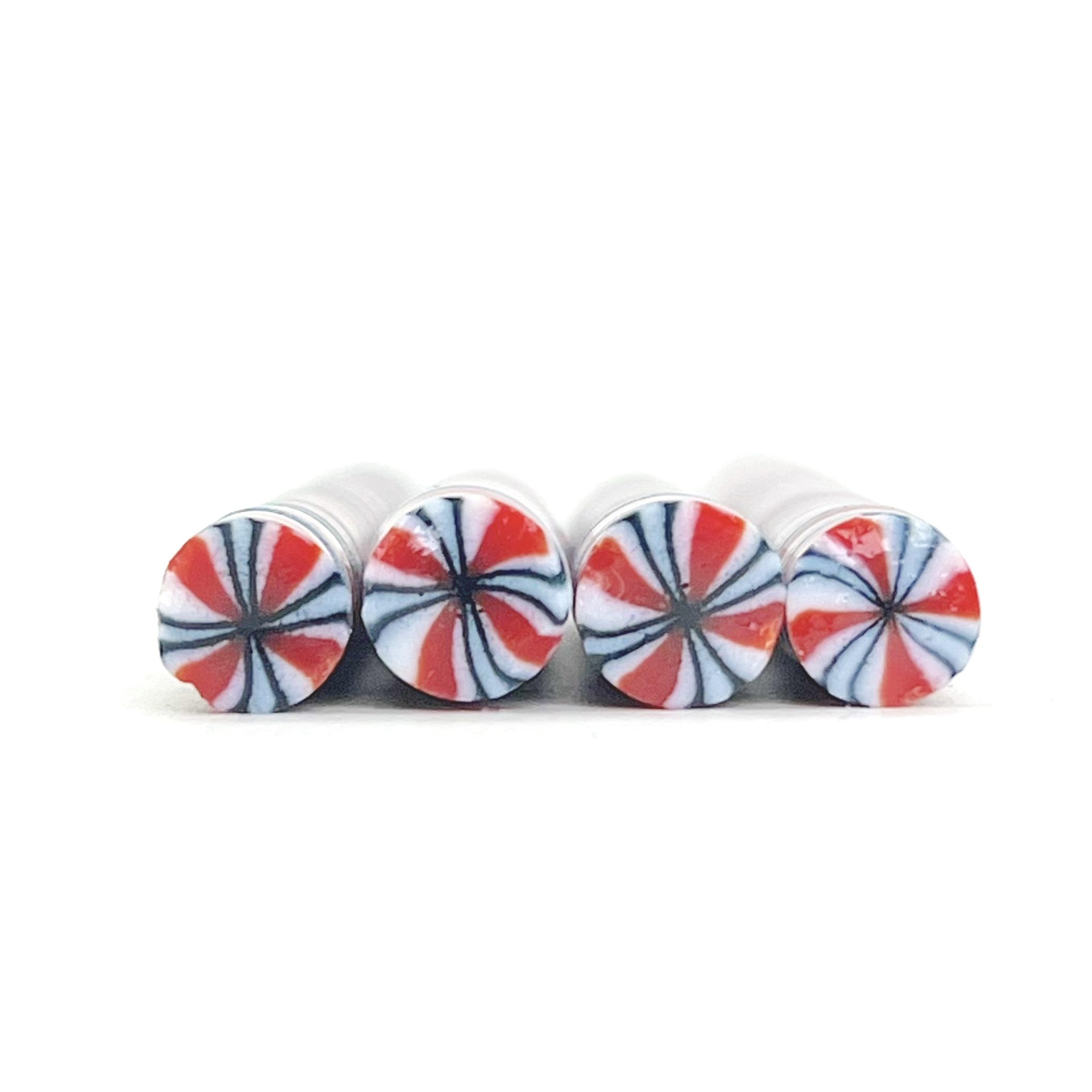 Murrine - Starburst - Red, White and Sparkle Blue- 90COE