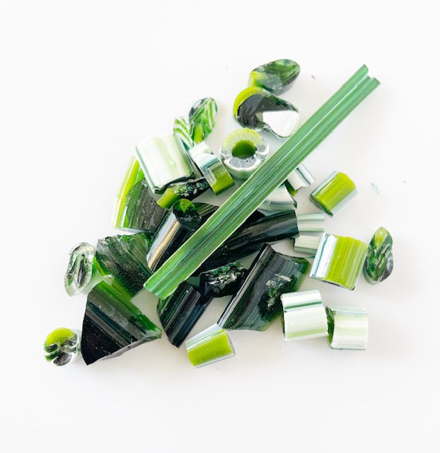Float Glass - Scrap - Green Cane and Frit - 50g