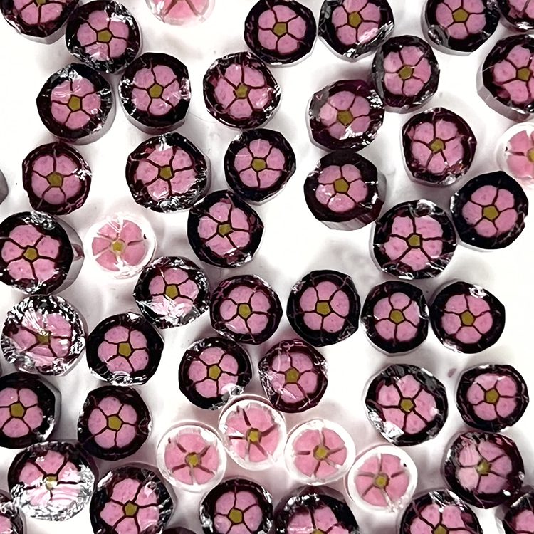 Murrine - Float Glass - Pink Purple Flower