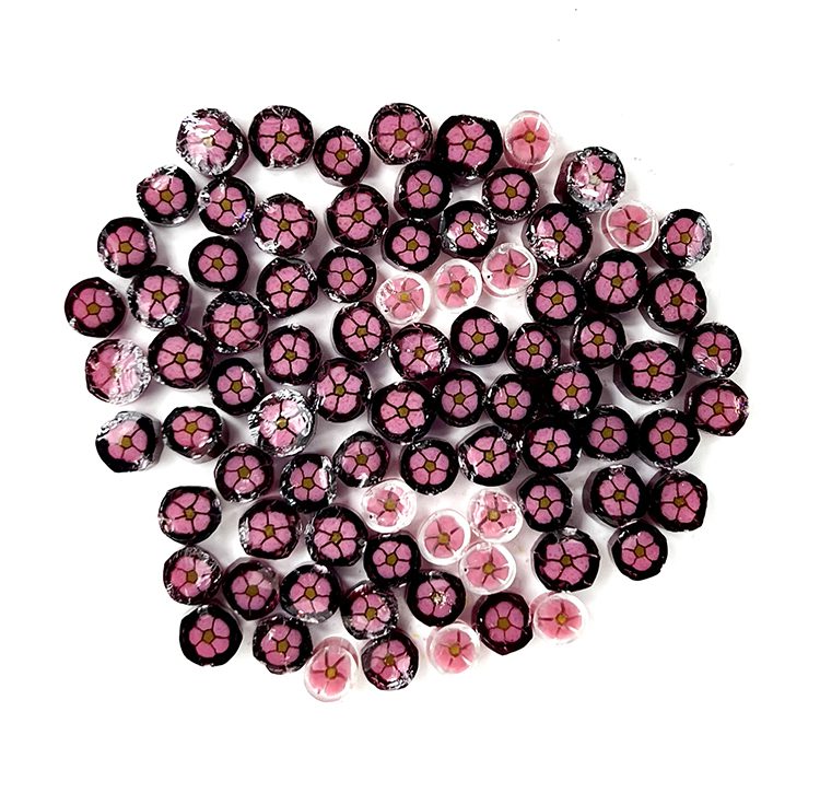 Murrine - Float Glass - Pink Purple Flower