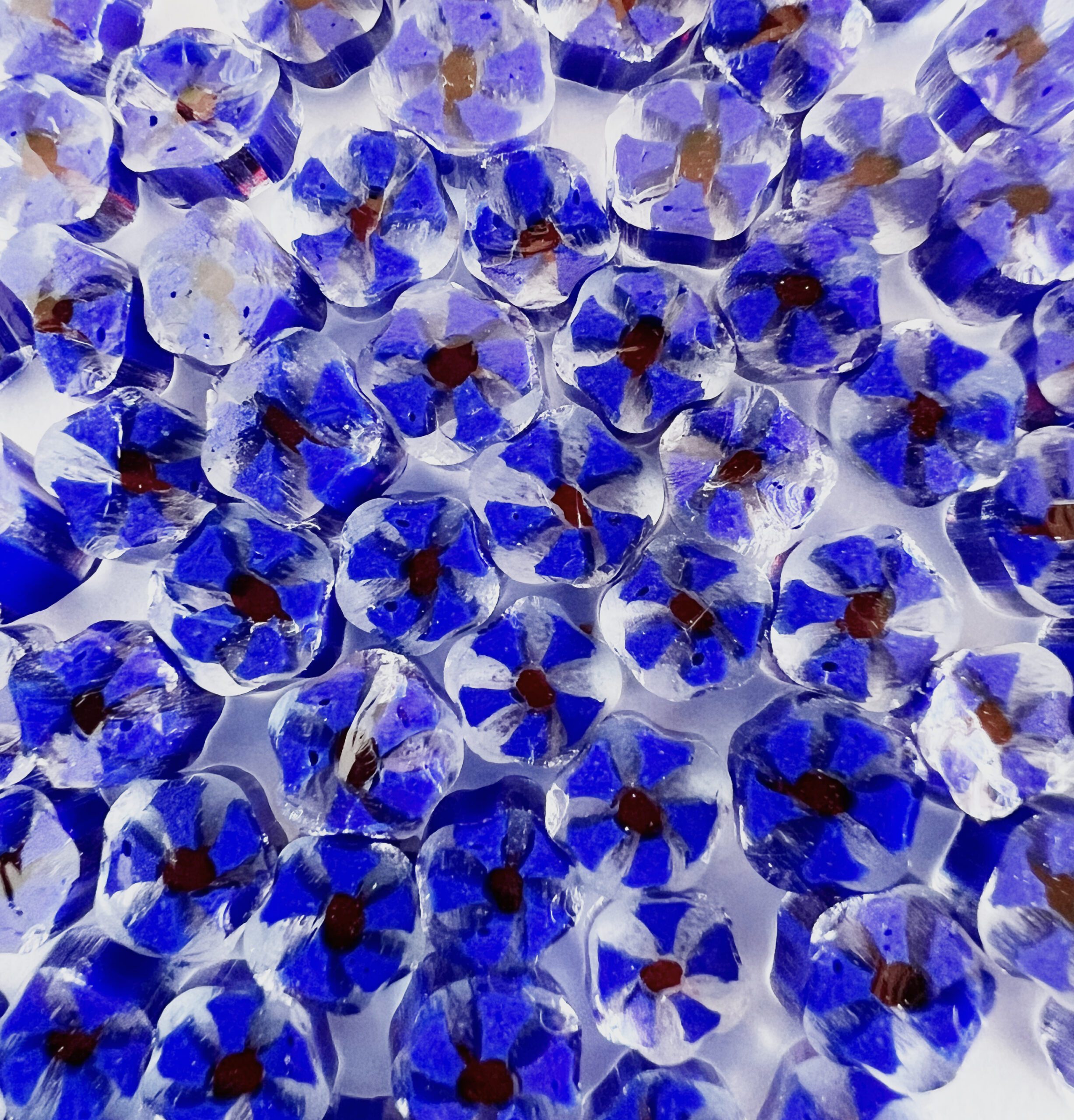 Murrine - Float Glass - Blue Daisy Flower