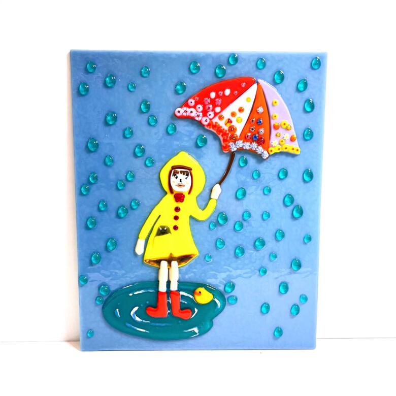 Fused Glass Joyful Rain Dance 90COE