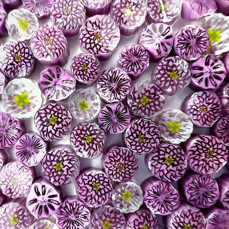 Murrine - Flowers - Purple Chrysanthemum - 96COE