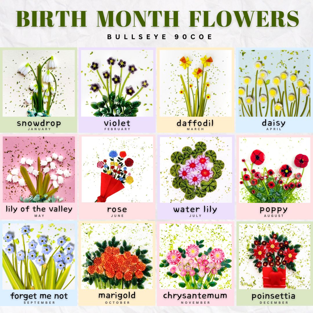 Murrine - Mixed Sizes - Birth Month Flower Mix – 90COE – 100g - Image 5