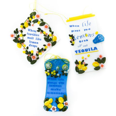 Fused Glass Lemon and Leaf projects