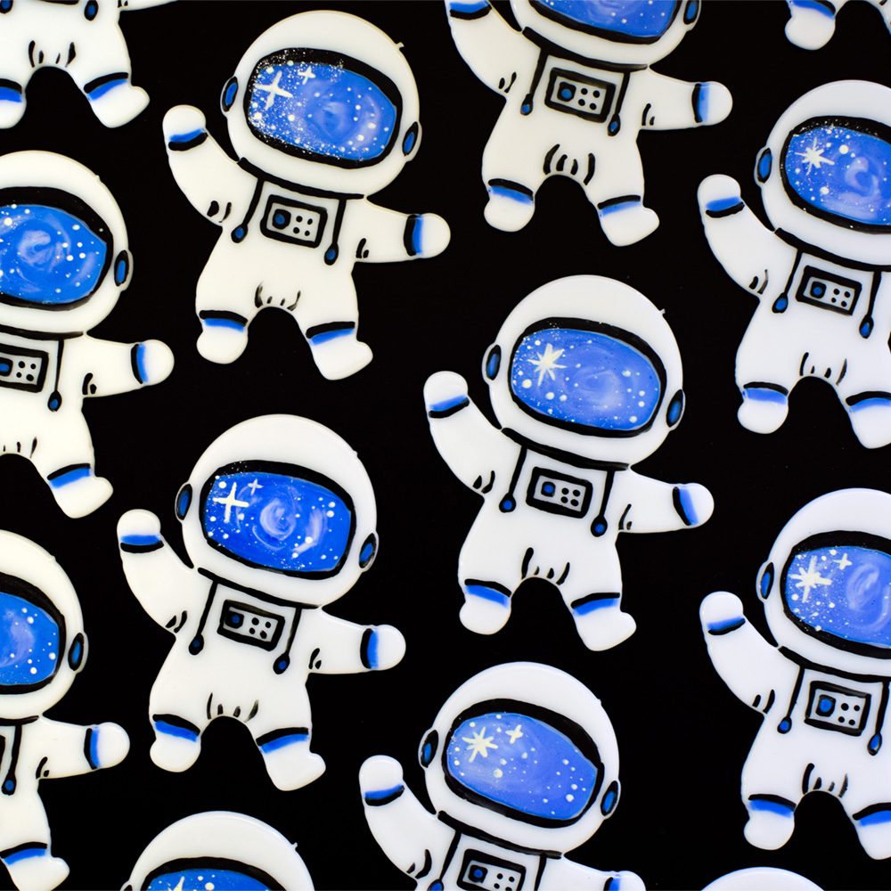 Precut Glass Shape - Enameled Astronaut - Oceanside Glass