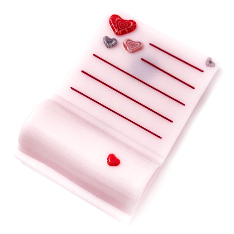 Fused Glass Love Note Magnet