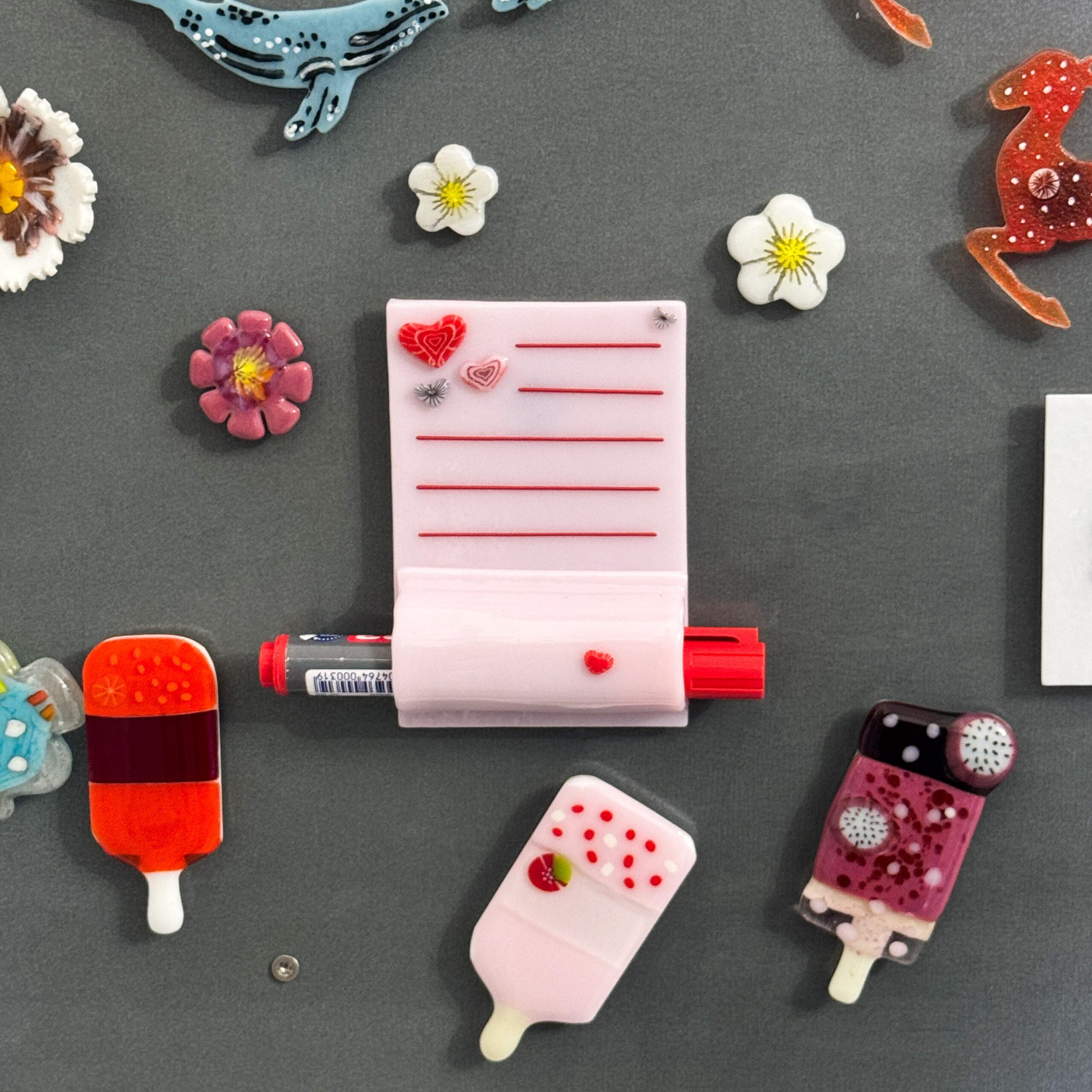 Fused Glass Love Note Magnet