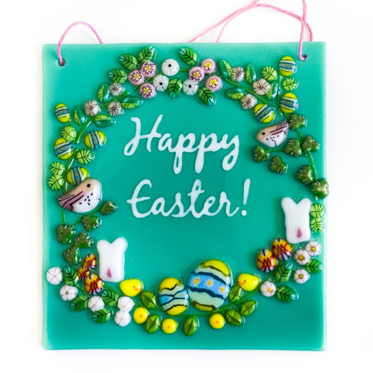 Fused Glass Happy Easter Sign - Image 3