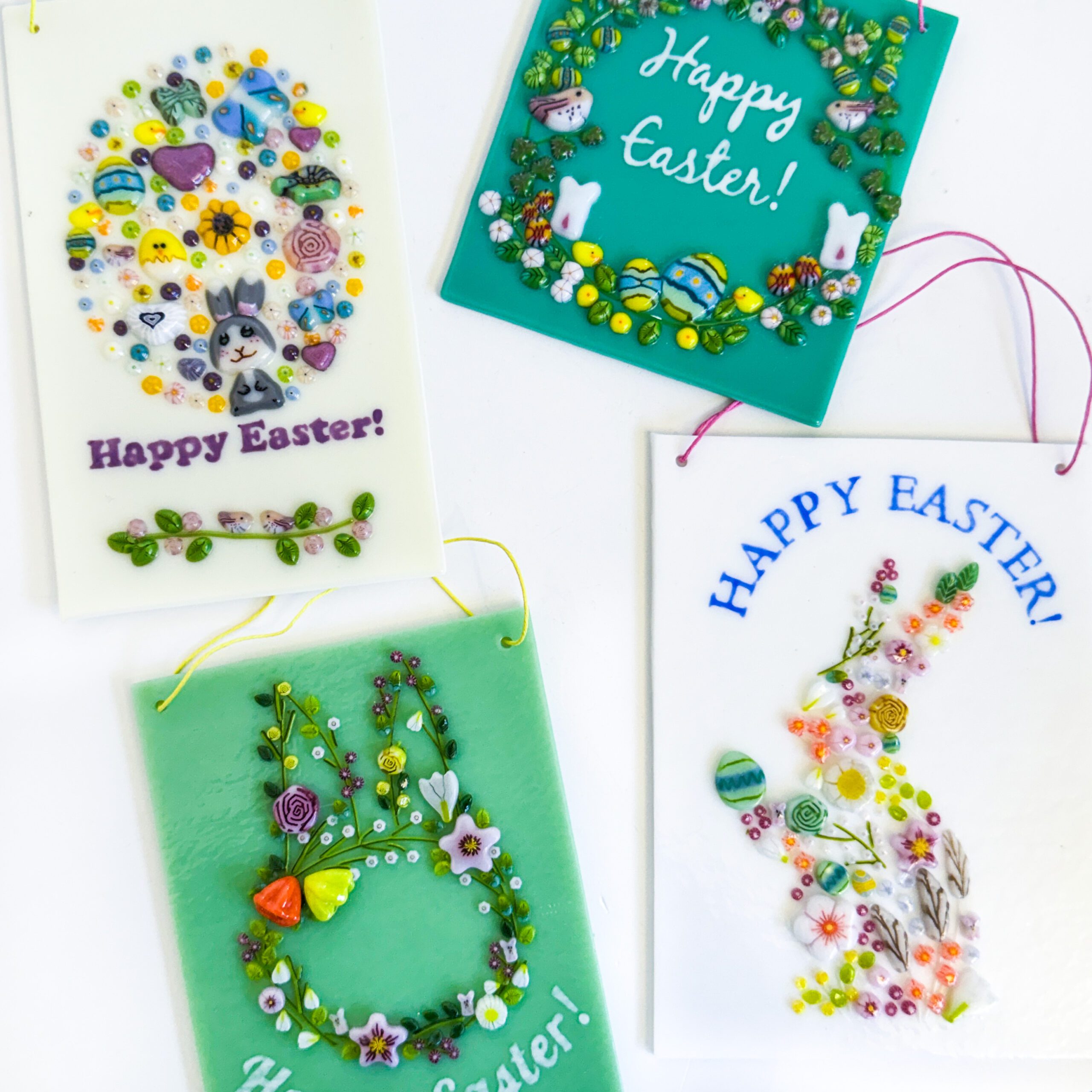 Fused Glass Happy Easter Sign