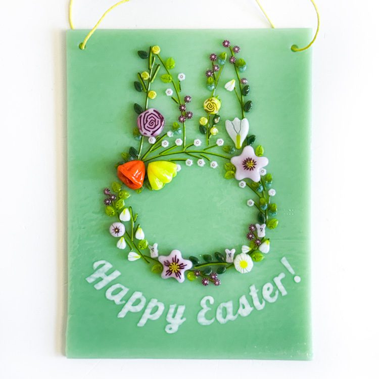 Fused Glass Happy Easter Sign