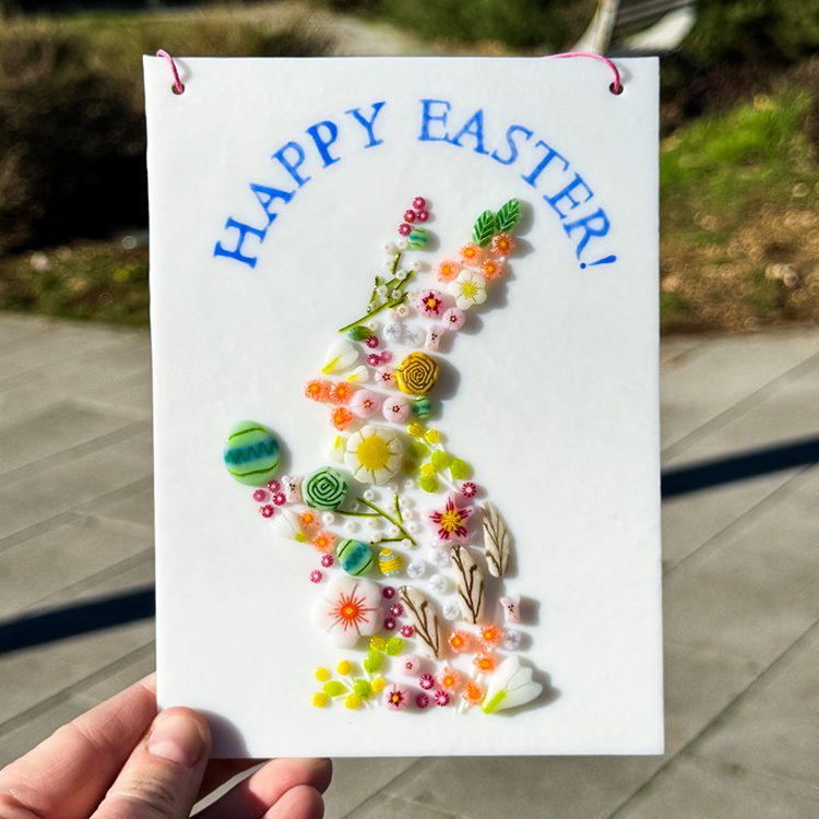 Fused Glass Happy Easter Sign