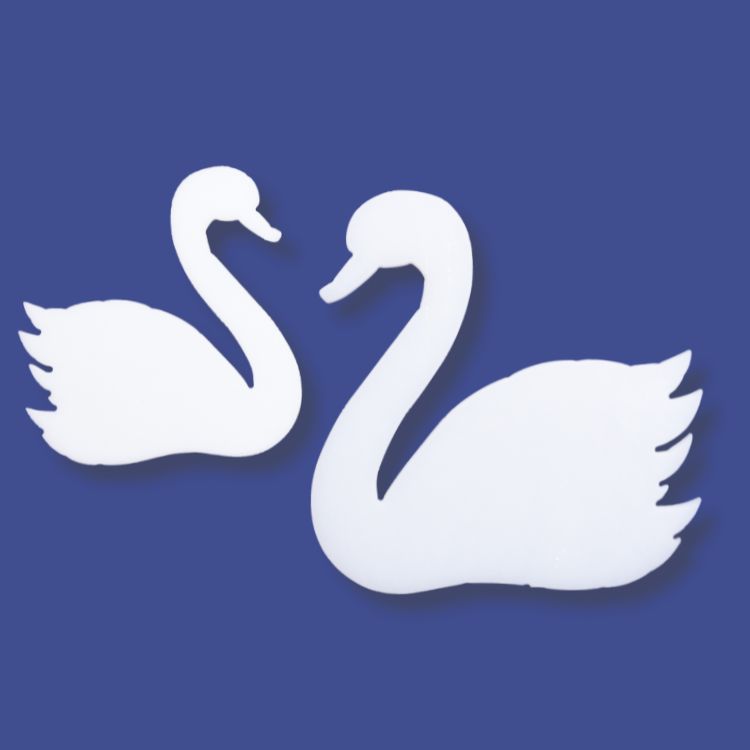 Precut Glass Shape - Swan - Bullseye Glass
